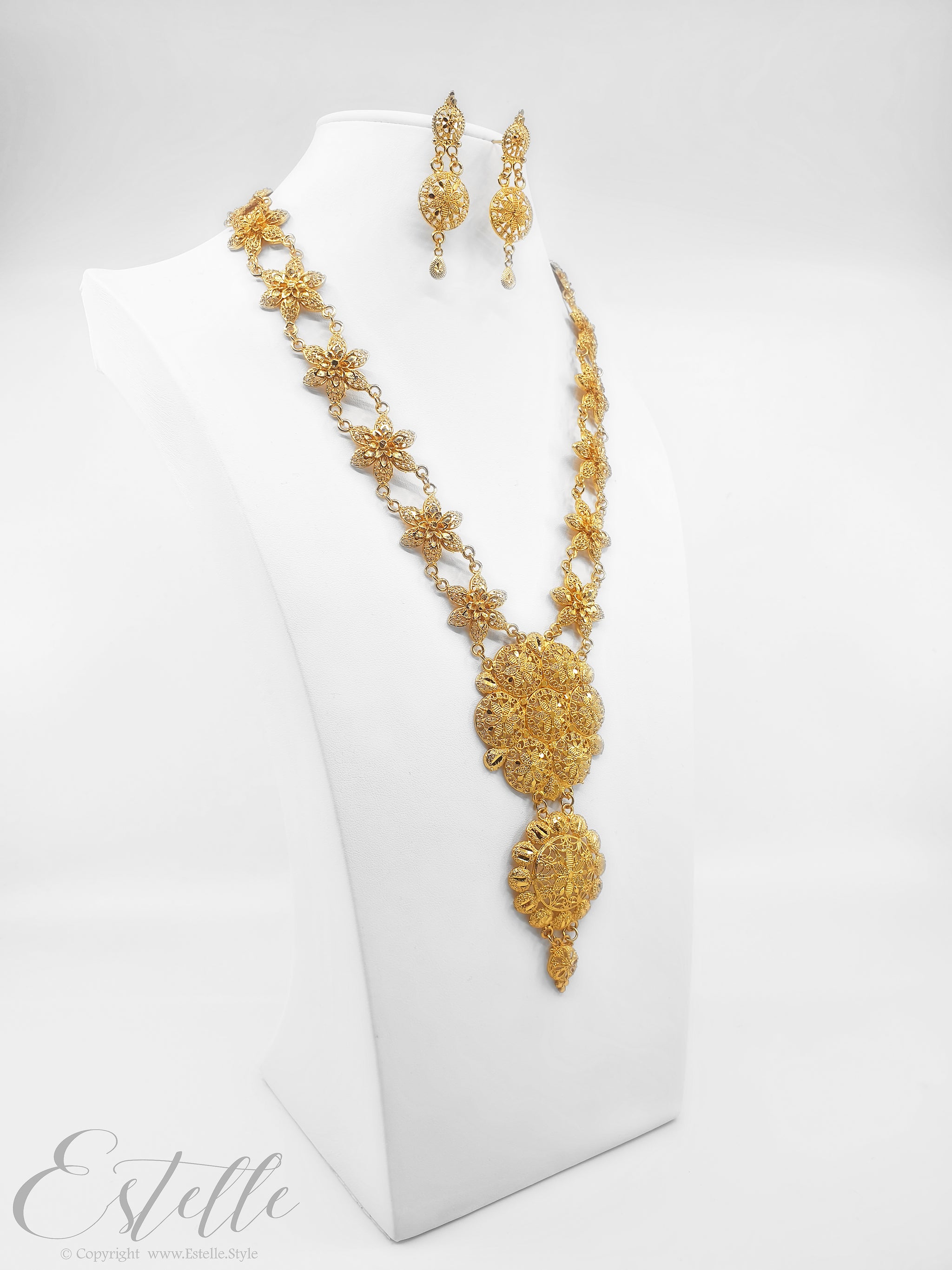 Dubai gold polish necklace set- Design –